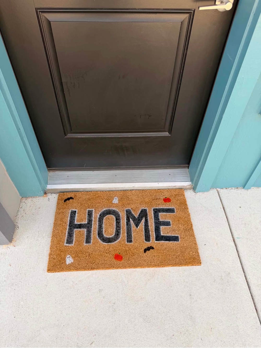 HOME Welcome Doormat in Natural Brown with Black Lettering